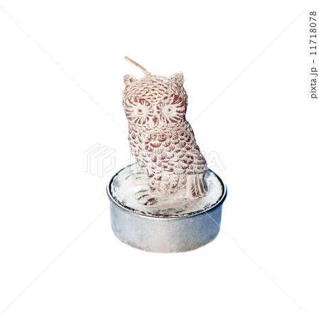Wax owl candle close up isolated Wax owl candle close up isolated 11718078