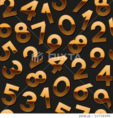 Seamless pattern with golden numbers. Vector illustration. 11719340