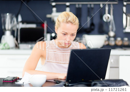 Business woman working from home. Business woman working from home. 11721261
