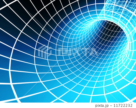 Blue abstract 3d tunnel from a grid Blue abstract 3d tunnel from a grid 11722232