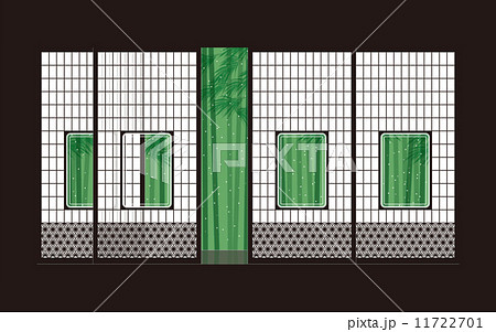 障子と竹 和室のイラスト素材