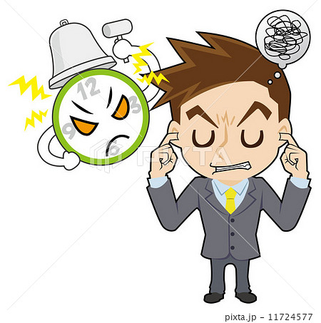 時計とイライラするビジネスマン 11724577