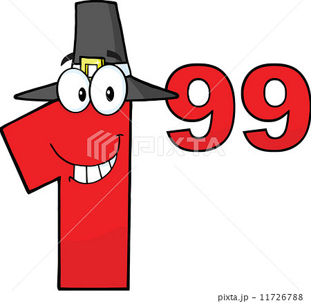 Price Tag Red Number 1.99 With Pilgrim Hat Cartoon Character Price Tag Red Number 1.99 With Pilgrim Hat Cartoon Character 11726788