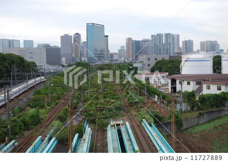 休止している東海道貨物線の大井火力発電所付近 休止している東海道貨物線の大井火力発電所付近 11727889