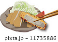トンカツを箸でいただく 11735886
