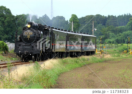 真岡鐵道「SLもおか号編成写真」インカーブを抜けて 真岡鐵道「SLもおか号編成写真」インカーブを抜けて 11738323
