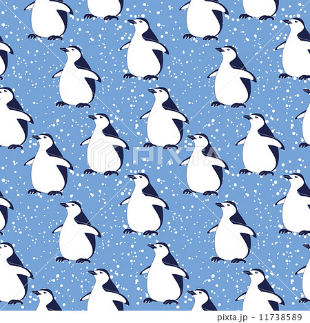 Seamless pattern, penguins and snowflakes Seamless pattern, penguins and snowflakes 11738589