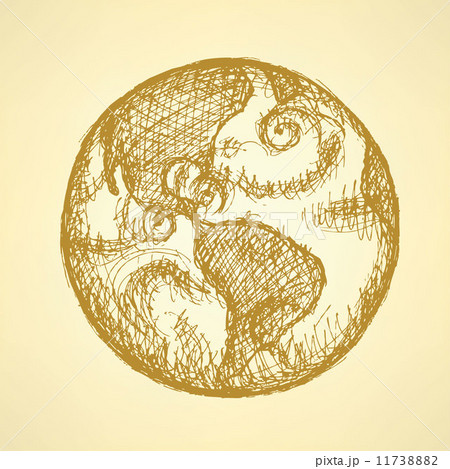 Sketch planet Earth in vintage style 11738882