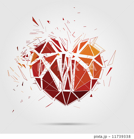 Abstract Broken Heart 3d Vector Illustration Stock Illustration