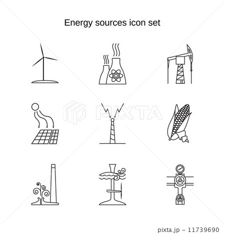 Energy sources icon set   11739690