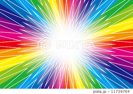 背景素材壁紙 放射 放射状 虹 虹色 レインボー 七色 のイラスト素材
