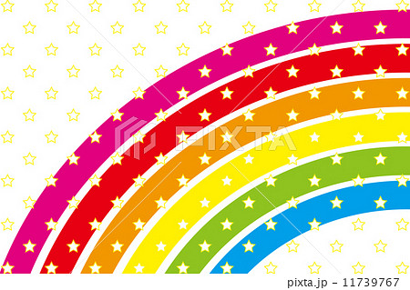 背景素材壁紙 虹の輪 虹 虹色 レインボー 七色 星 星の模様 星模様 のイラスト素材