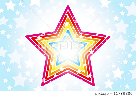 背景素材壁紙 大きな星 星の模様 星 星模様 星の図柄 虹 虹色 レインボー のイラスト素材