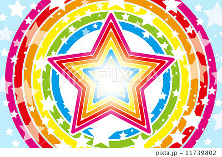 背景素材壁紙 大きな星 虹の輪 星の模様 星 星模様 星の図柄 虹 虹色 のイラスト素材