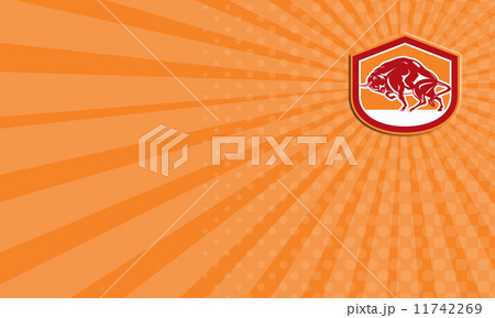 Business card European Bison Charging Shield Retro Business card European Bison Charging Shield Retro 11742269