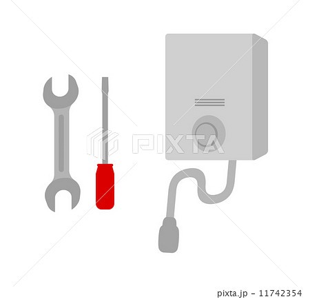 給湯器の修理のイラスト素材