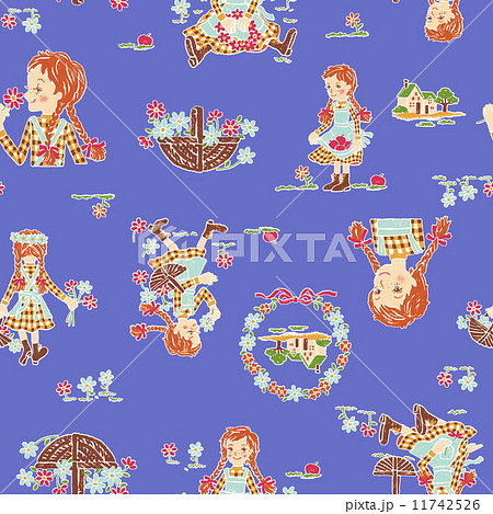 赤毛のアンのパターンのイラスト素材
