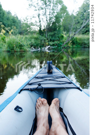 kayak on a small river kayak on a small river 11742934