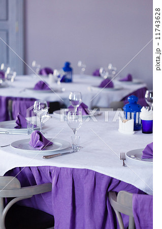 tables set for meal 11743628