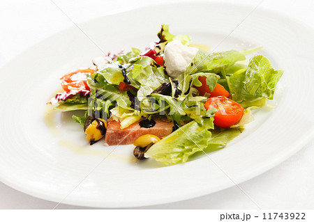 salmon with fresh salad 11743922