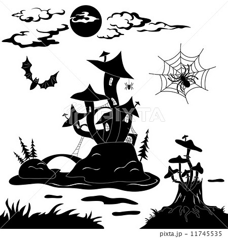 Halloween Cartoon Landscapeのイラスト素材