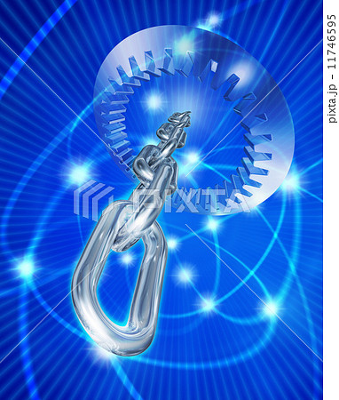 切れそうな金属のチェーンブロックとギア 切れそうな金属のチェーンブロックとギア 11746595
