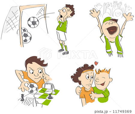 Football - soccer funny caricatures - fair-play, strategy, fans, loss. Vector illustration Football - soccer funny caricatures - fair-play, strategy, fans, loss. Vector illustration 11749369