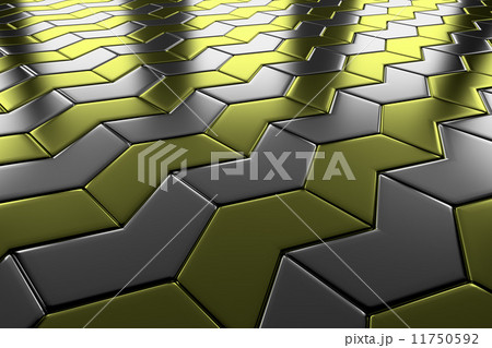 Metal arrow blocks flooring diagonal perspective view 11750592