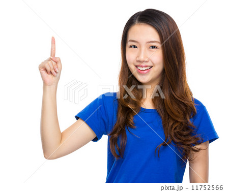 Asian woman with finger up Asian woman with finger up 11752566