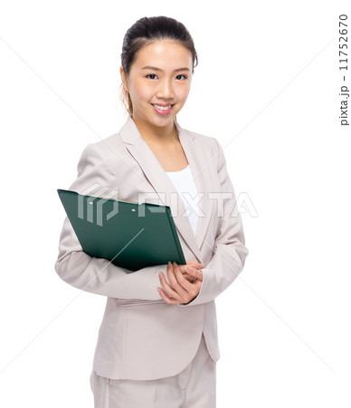 Asian businesswoman with clipboard Asian businesswoman with clipboard 11752670