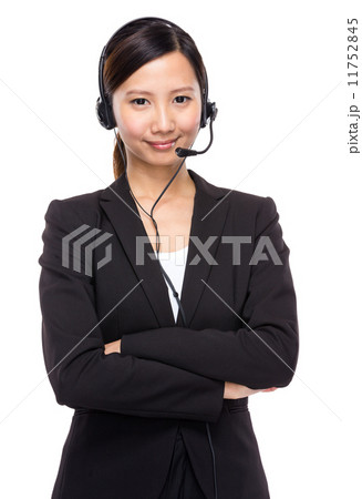Businesswoman with headset Businesswoman with headset 11752845