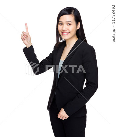 Business woman with finger point up 11753492