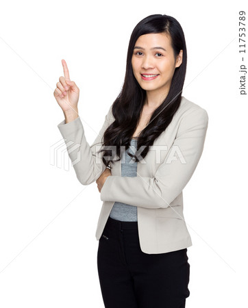 Business woman with finger point up Business woman with finger point up 11753789