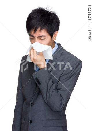 Asian businessman get cold 11754721