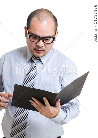 Businessman shock with document Businessman shock with document 11755126
