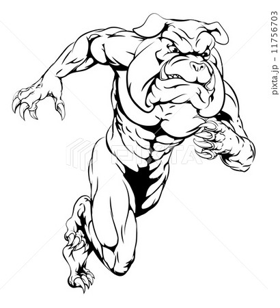 Bulldog sports mascot running 11756703