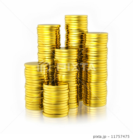 Stack of golden coins Stack of golden coins 11757475