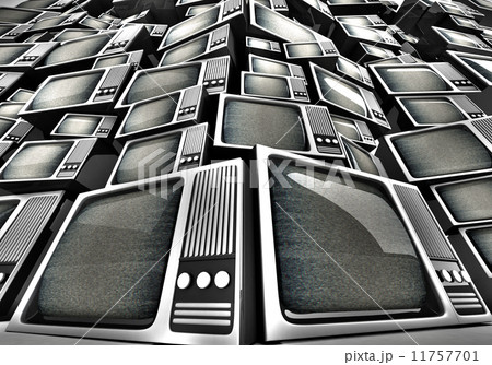 3D render of Vintage television pile. 3D render of Vintage television pile. 11757701