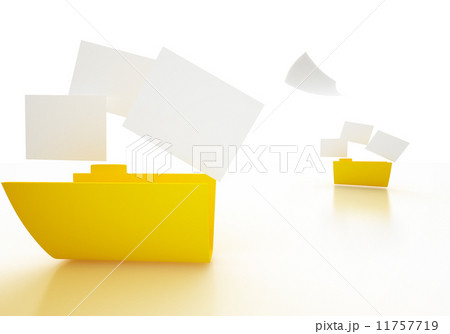 3D image of Folder icon with paper  11757719