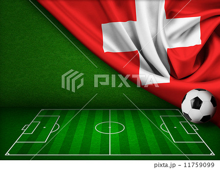 Soccer or football background with flag of Switzerland 11759099
