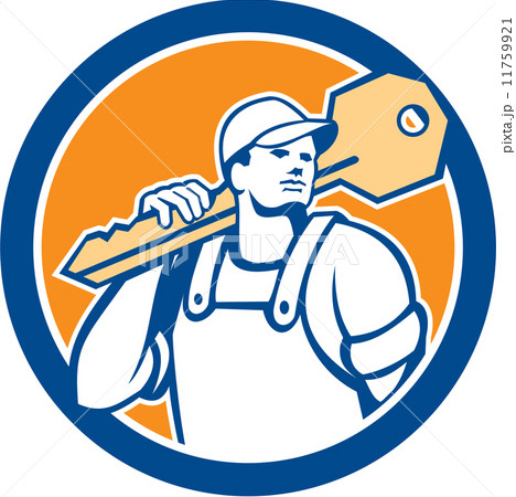 Locksmith Carry Key Circle Retro 11759921