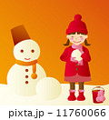 雪だるまを作る女の子 雪だるまを作る女の子 11760066