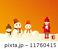 雪だるまファミリーを作る女の子 雪だるまファミリーを作る女の子 11760415