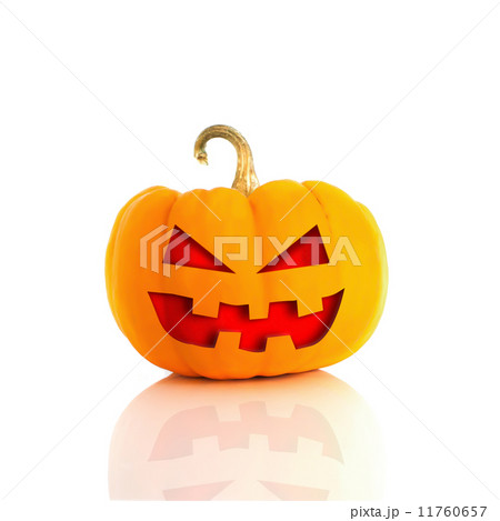 Scary Jack O'Lantern isolated on white 11760657