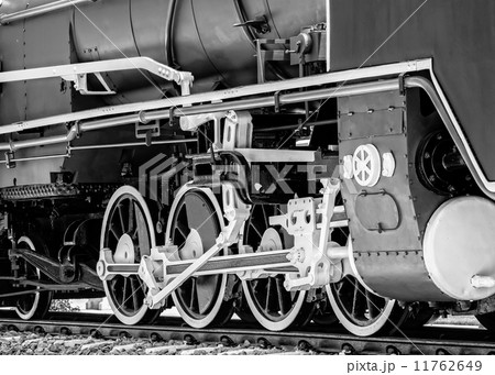 Detail of Steam Locomotive, B&W Detail of Steam Locomotive, B&W 11762649