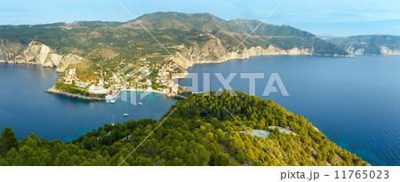 Summer view of Assos peninsula (Greece,  Kefalonia). 11765023