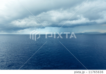 Sea summer view with stormy sky (Greece) 11765636