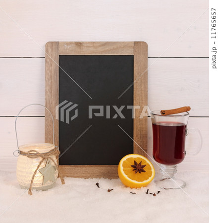 Chalkboard, mulled wine, orange, spice and candle Chalkboard, mulled wine, orange, spice and candle 11765657