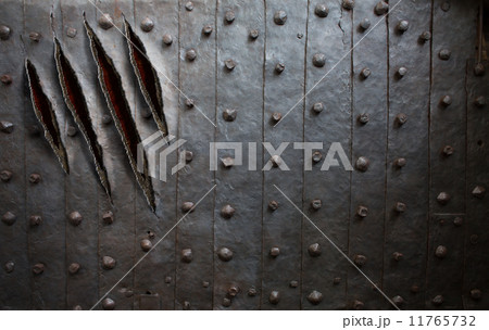 monster claw scratches on metal wall or door background monster claw scratches on metal wall or door background 11765732