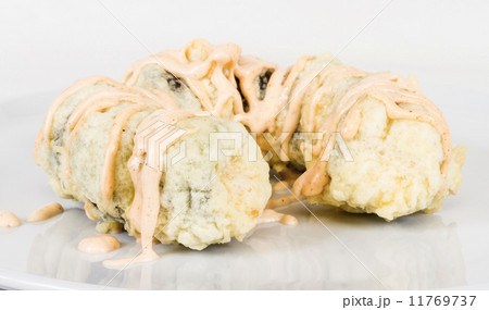 Japanese Cuisine -Tempura Maki Sushi (Deep Fried Roll made of sa Japanese Cuisine -Tempura Maki Sushi (Deep Fried Roll made of sa 11769737